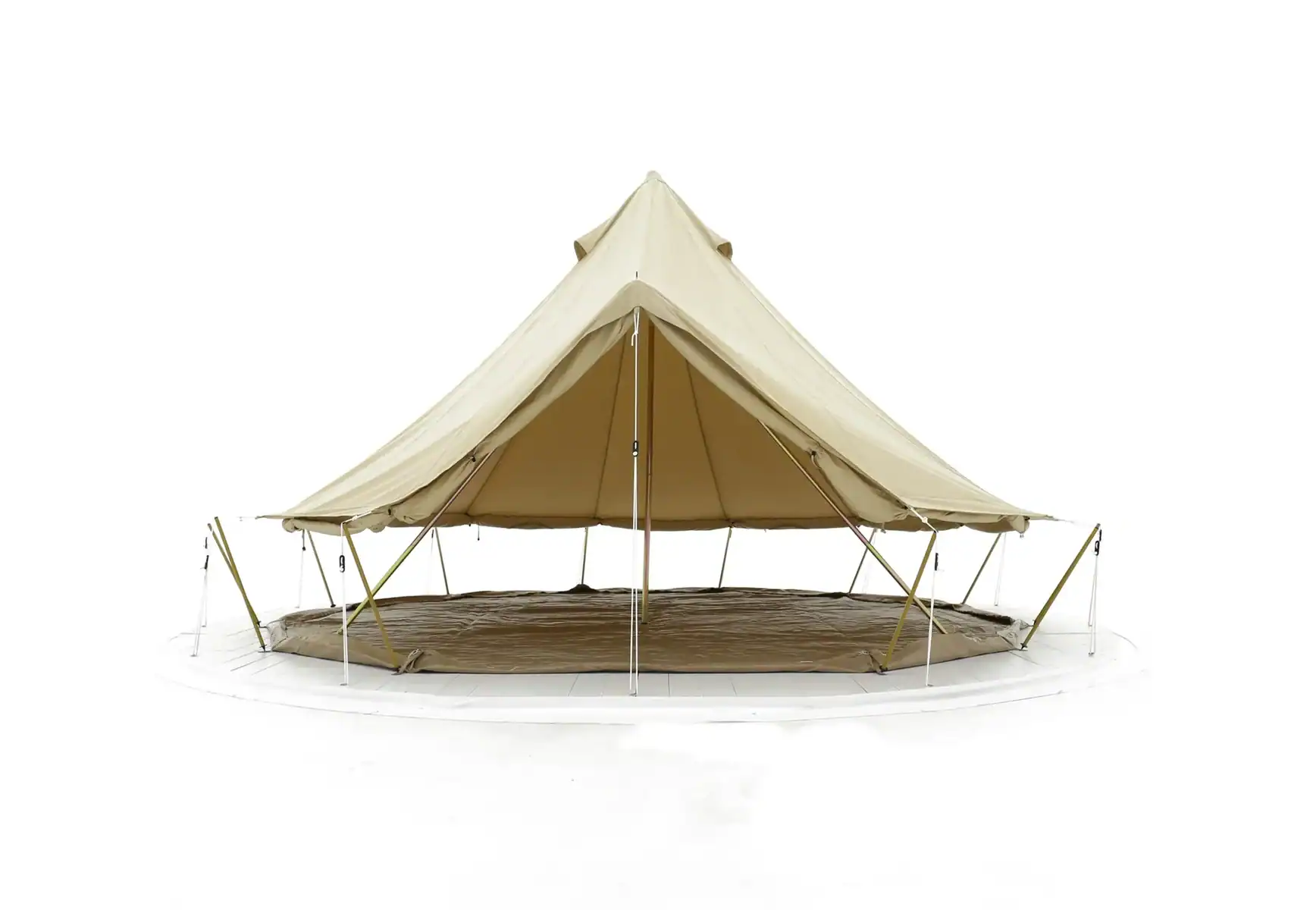 Leichter Rettungs- oder Zeltüberdachungsshelter für Outdoor, Camping, Events, Schutz vor Sonne und Regen, robuste und stabile Konstruktion, beige Farbe, ideal für extreme Bedingungen.