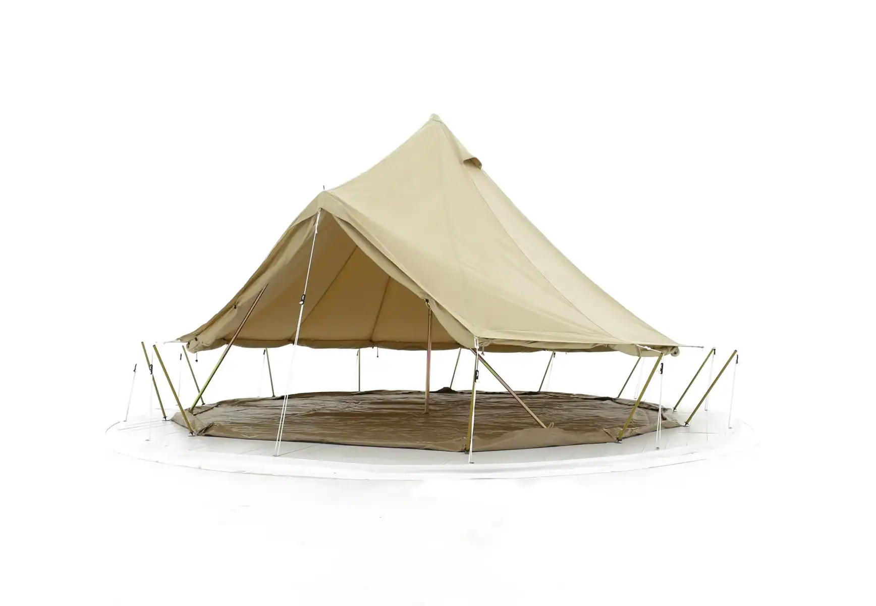 Atmungsaktives beige Outdoorschutzzelt mit Stauraum, ideal für Camping und Abenteuer, langlebiges und leichtes Material, schnell aufzubauen, wetterbeständig für unvergessliche Erlebnisse in der Natur.