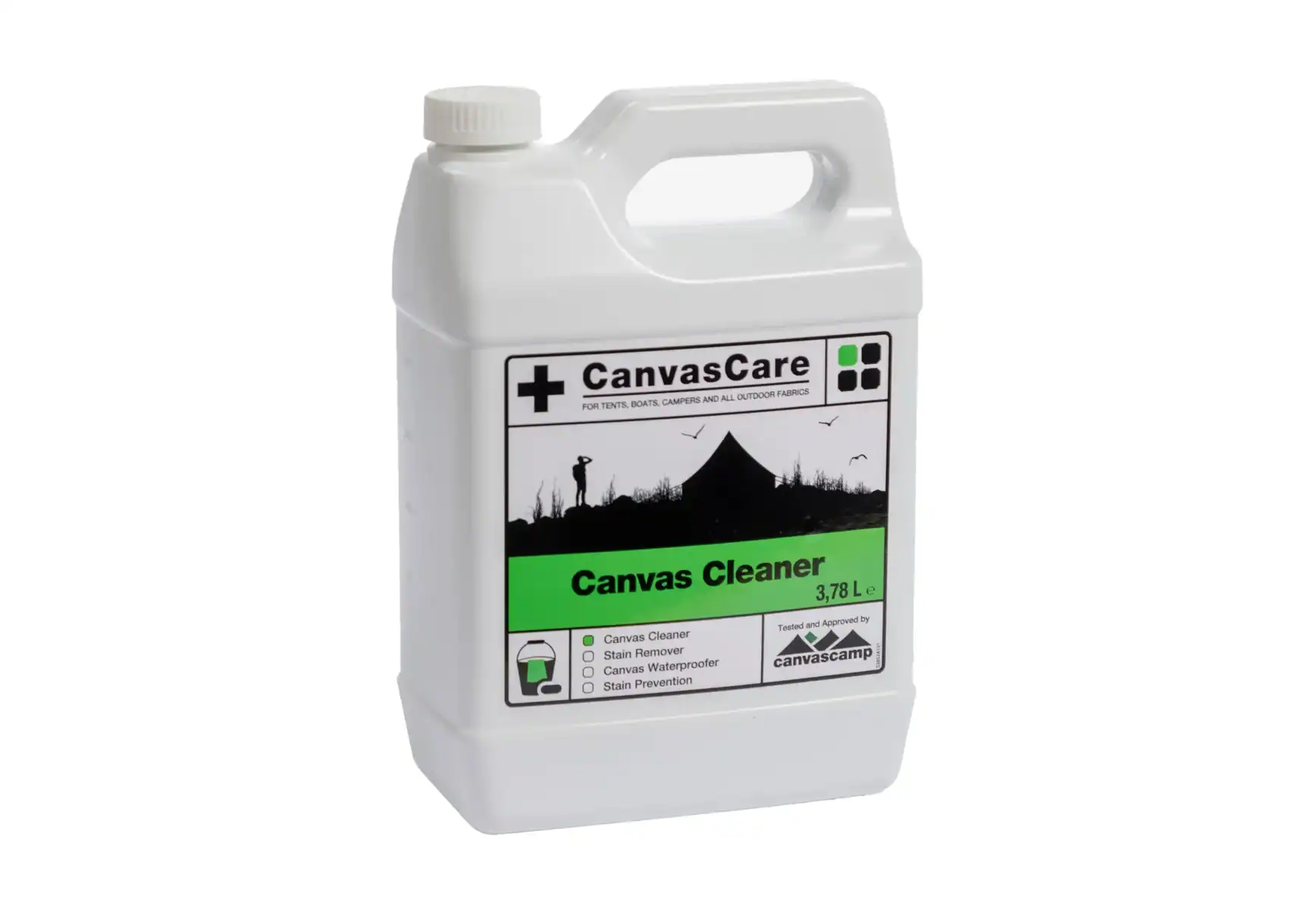 Reinigungsmittel für Canvas-Textilien, Canvas Care Canvas Cleaner, ideal für Outdoor- und Zeltdachpflege, 3,78 L, geeignet für Zelte, Boote und Camping-Ausrüstung.
