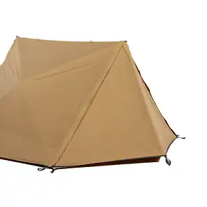 Großer Camping- oder Sonnenschutzschirm in Beige, ideal für Camping, Outdoor und Garten, wetterfest und langlebig, leichte Handhabung für unterwegs.
