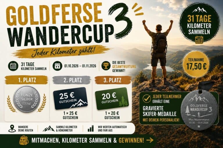 GoldFerse Wandercup 3 – 31 Tage Kilometer sammeln & 1 Unze Silber gewinnen